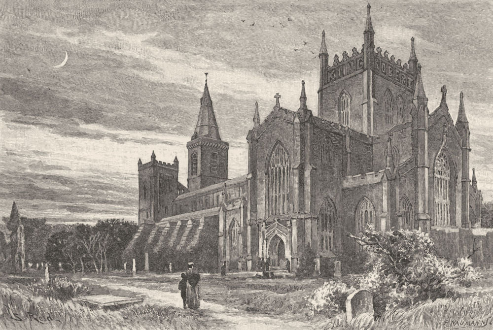 SCOTLAND. Dunfermline 1901 old antique vintage print picture